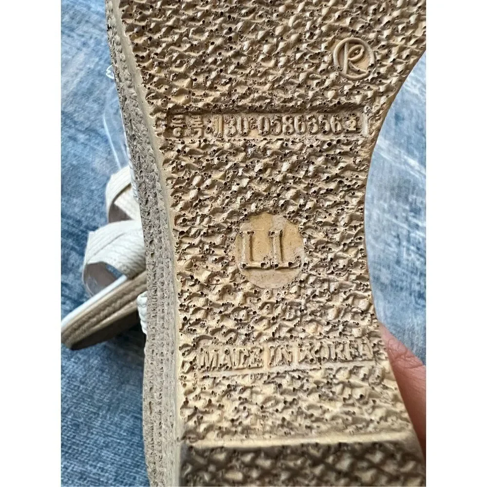 Ceres Collection Beige Strappy Wedge Sandals Size Approx 7